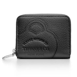 Return to Tiffany™ Small Zip Wallet Black Color Leather